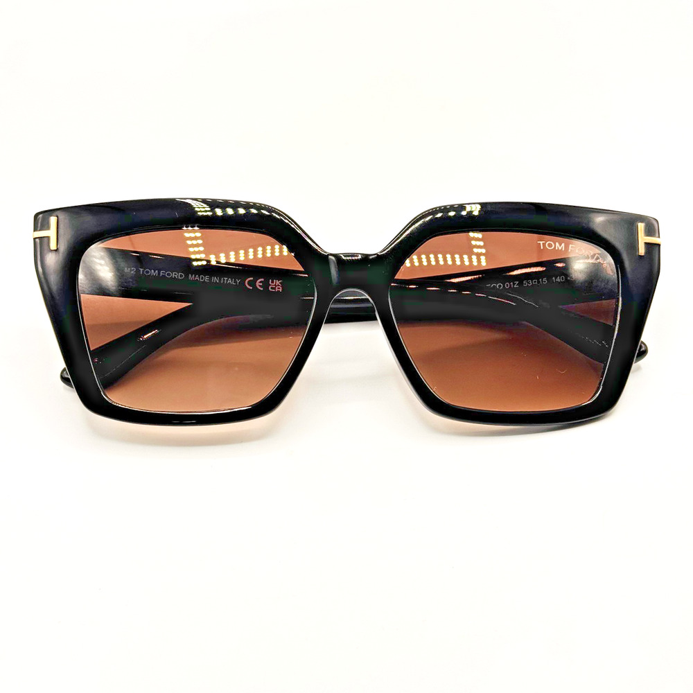 Tom Ford Sunglasses TF1030 01Z Winona Black Cat Eye Brown Gradient 53-15-140